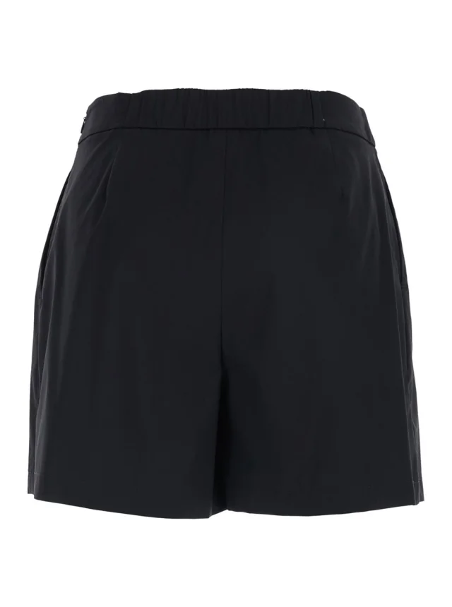 LEPLAIN Black Cotton Blend Semi-Elasticated Waist Shorts for Women in Black 66% Cotton 30% Nylon 4% Elastane, photo 3 of 6 from Gaudenzi Boutique