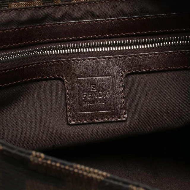 Fendi Zucca Shoulder Bag/Handbag, Canvas And Leather, Women's, Brown in brown|red Canvas from Poshmark, photo 4 of 9