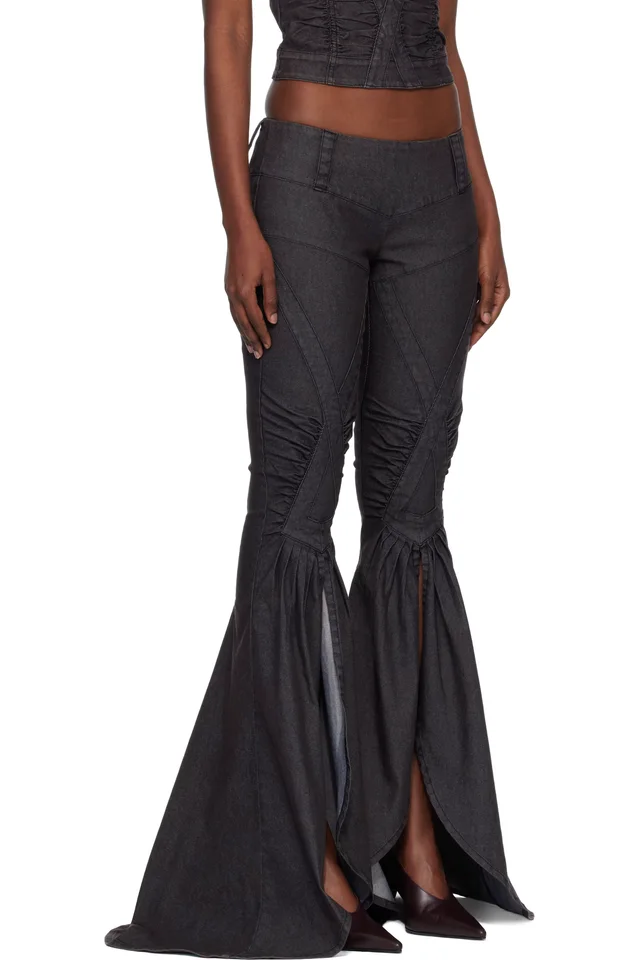 Miss Sixty Black KNWLS Edition Slit Tailback Trousers, photo 2 of 4 from SSENSE