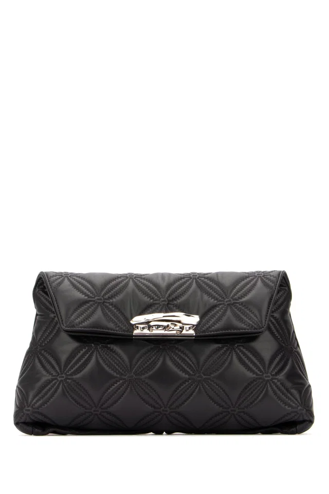 Alexander McQueen Quilted Nappa Leather Clutch — Black in Black Nappa leather from HEWI
