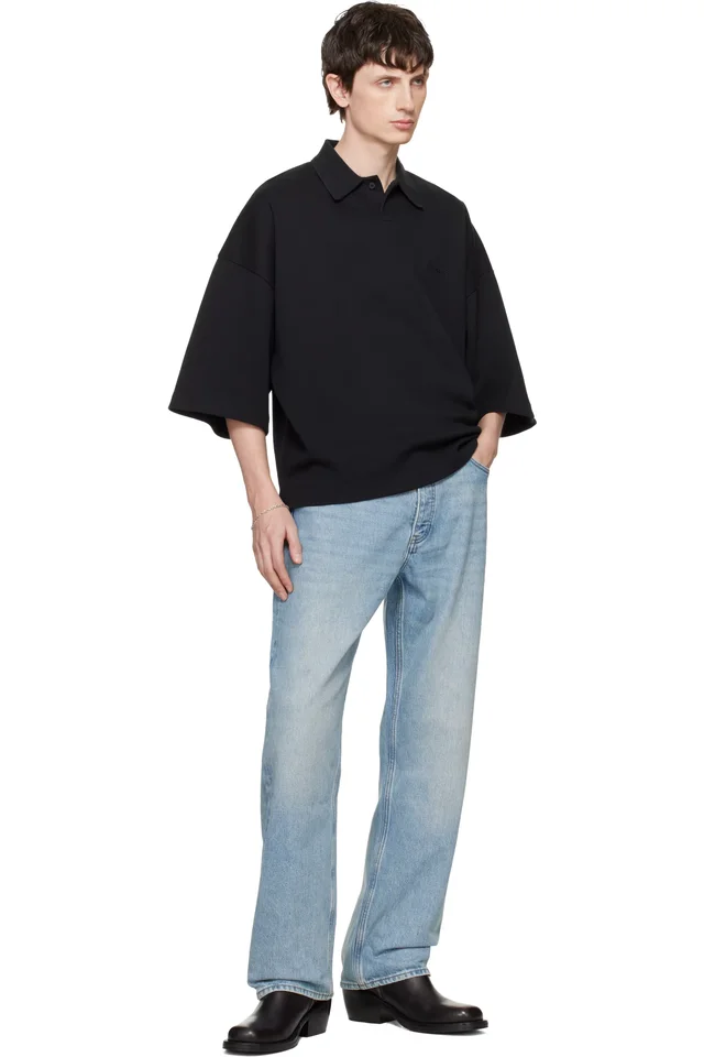 Fear of God ESSENTIALS Black Signature 90s Cropped Polo, photo 4 of 4 from SSENSE