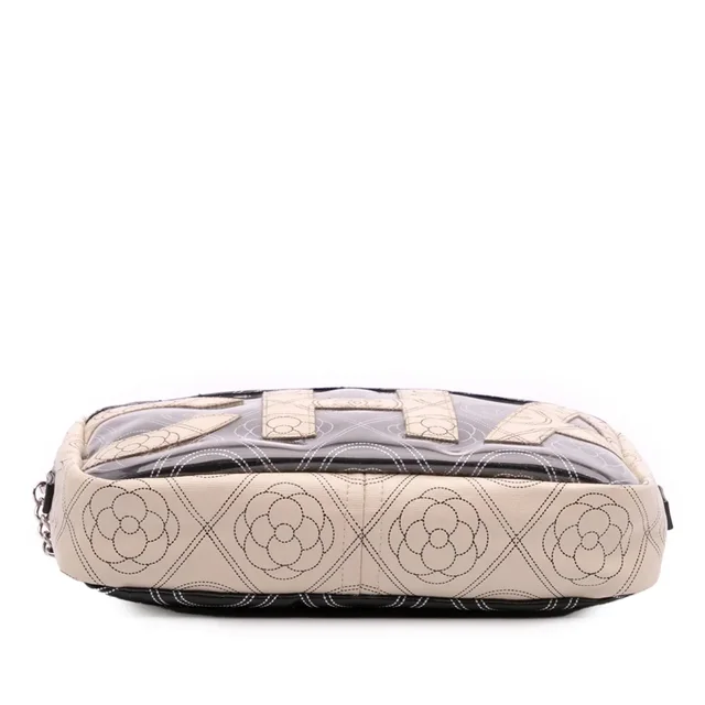 Black Chanel Coated Canvas Camellia Logo Camera Bag in Black Coated canvas from Designer Revival, photo 2 of 2