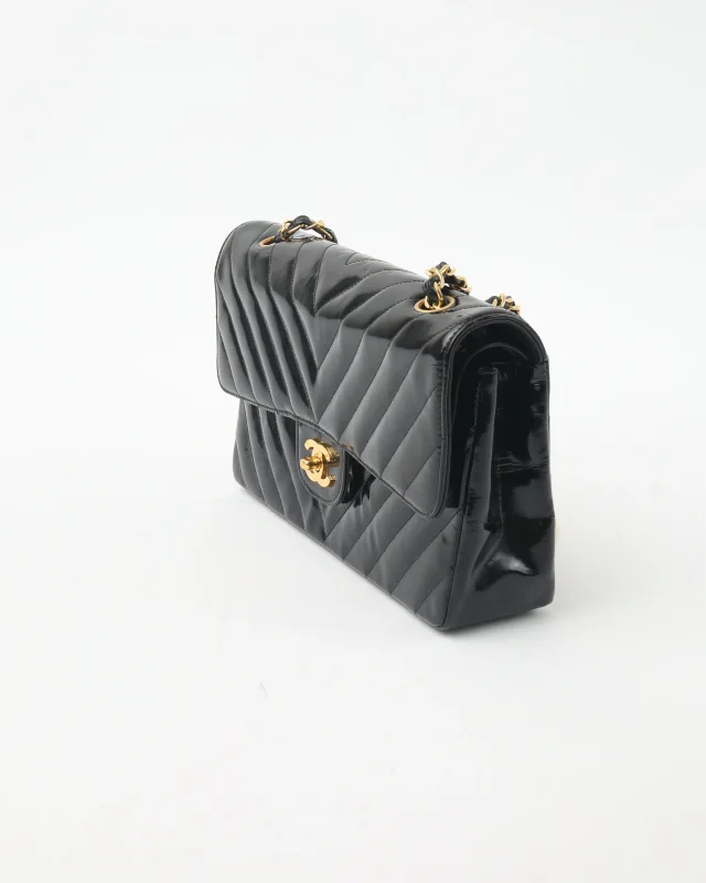 Chanel Patent Medium Chevron Double Flap Bag in Patent leather from A Retro Tale, photo 2 of 2