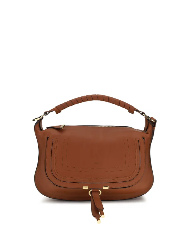 Chloé Marcie Shoulder Bag — Brown Calf Leather Bos Taurus in Brown Calfskin from HEWI