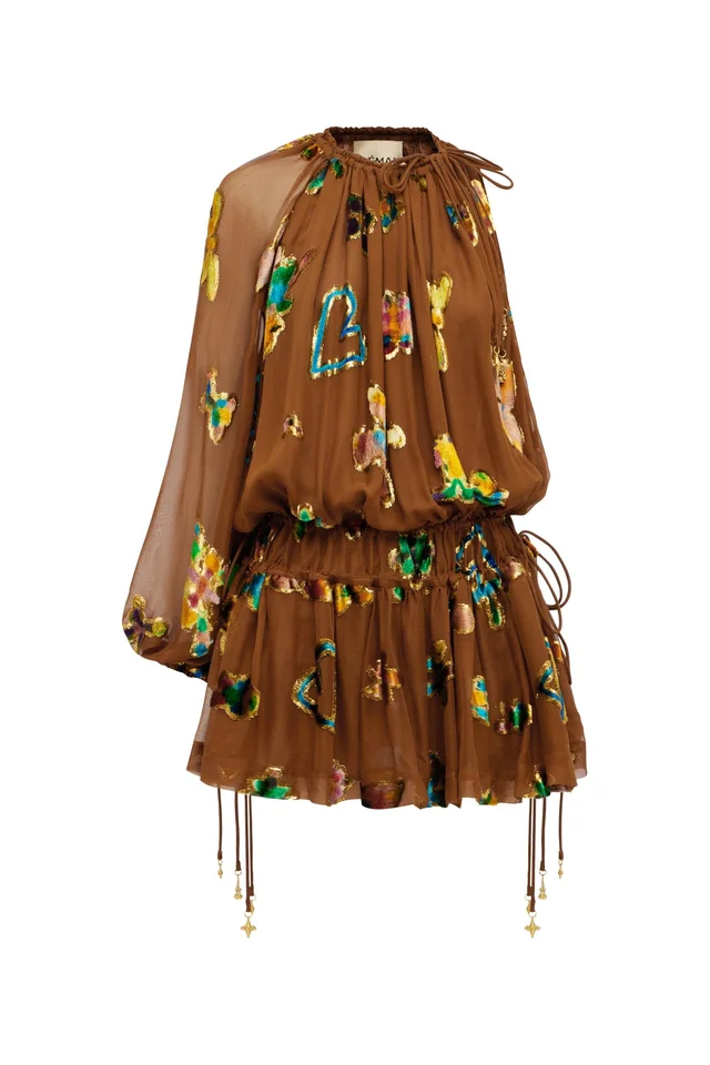 2504 - RESORT 26 GOLDEN METALLIC VELVET MINI DRESS from Alemais, photo 1 of 1