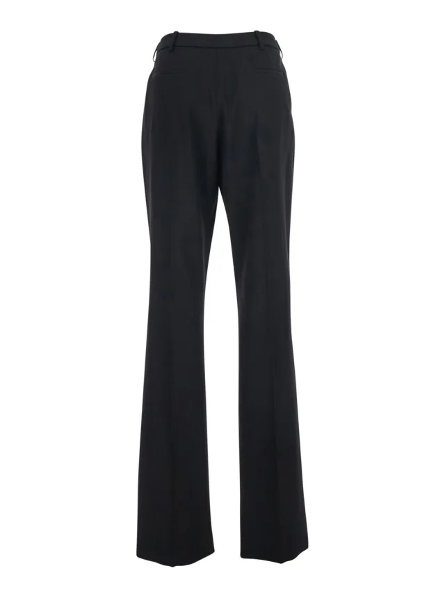 BALENCIAGA Black Straight-leg pants with Front Pleats in Wool for Women in Black 98% Wool 2% Elastane, photo 3 of 6 from Gaudenzi Boutique