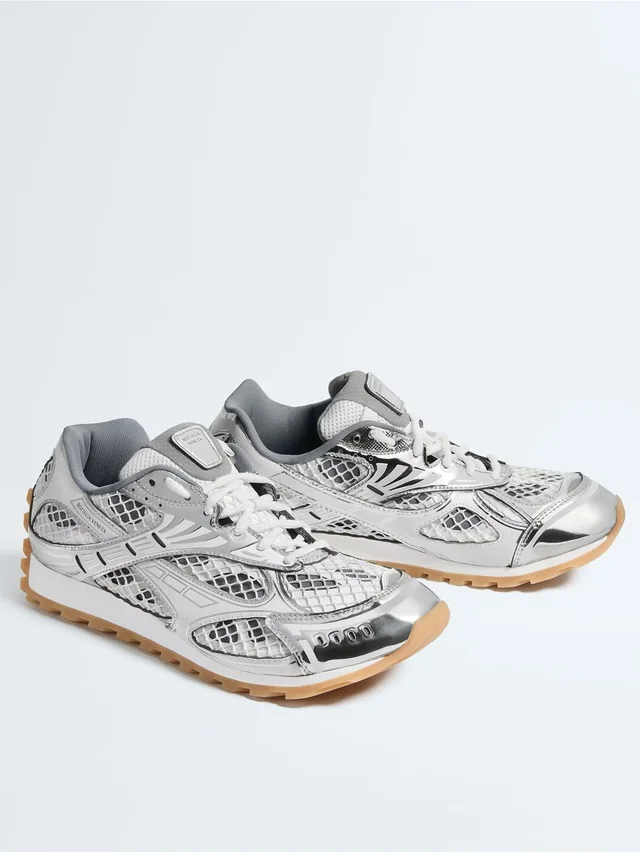 Bottega Veneta Orbit Sneaker in silver|gray|brown|red from Poshmark