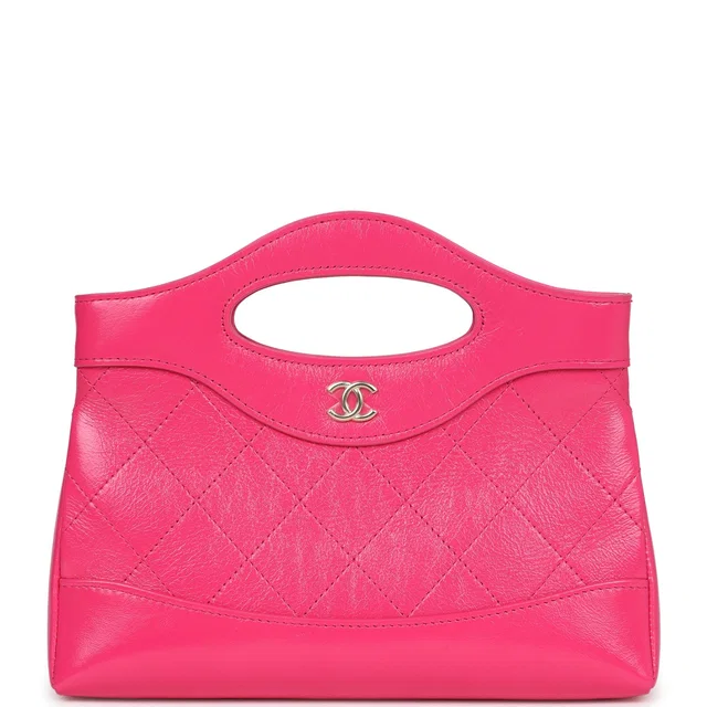 Chanel Nano 31 Shopper Hot Pink Shiny Aged Calfskin Gold Hardware in Pink Calfskin from Madison Avenue Couture