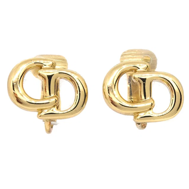 Dior Clip-On Earrings Gold in Gold from AMORE Vintage Tokyo