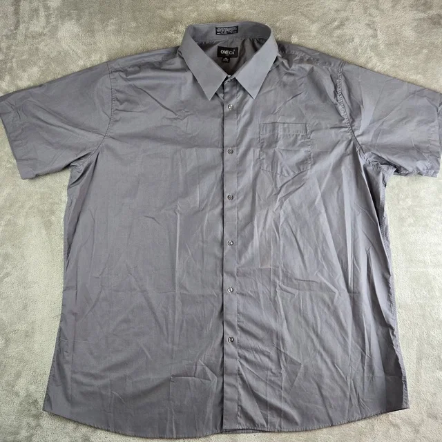 Omega Italy Shirt Mens 4x 20/.5 Gray Short Sleeve Professional Work Office in gray from Poshmark