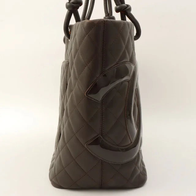 Chanel tote bag L, brown, made around 2005 in Brown Lambskin from VINTAGE QOO TOKYO, photo 5 of 19