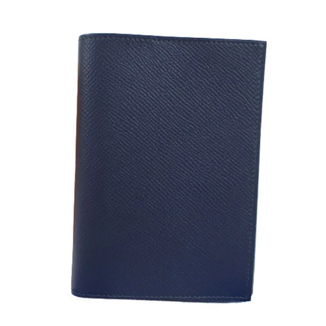 Hermès Agenda GM notebook cover, navy x gray Epsom leather, bicolor design, for men and women in Gray/Navy Epsom leather from Elady