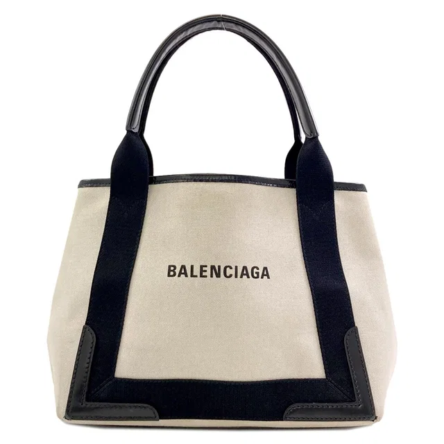 Balenciaga Navy Cabas Tote Bag Canvas in Navy Canvas from The Reluxe