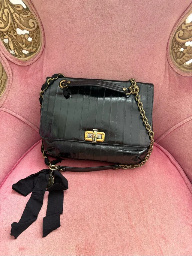 Lanvin Eel Happy Shoulder Bag in black from Poshmark