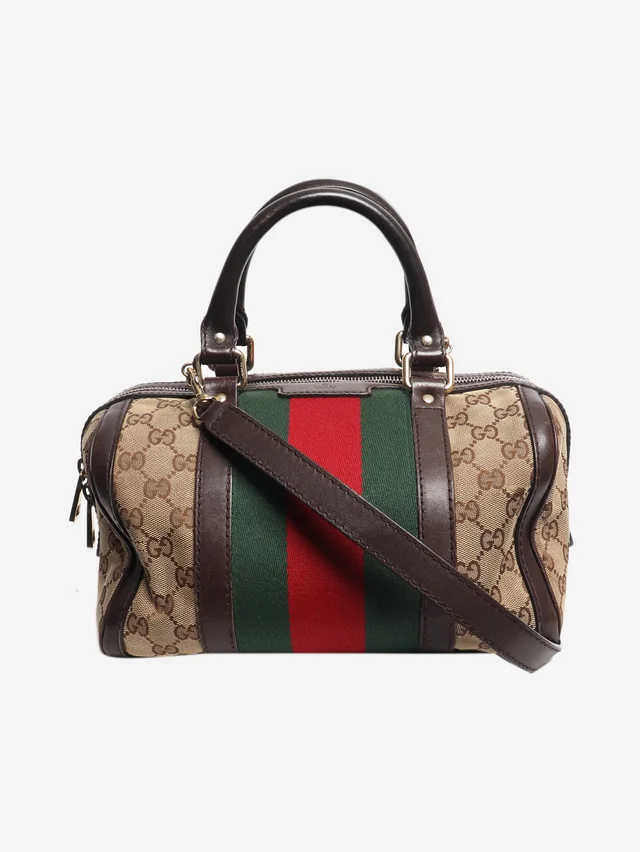 Gucci Brown GG canvas 2way Boston bag in Brown Canvas from Sign of the Times