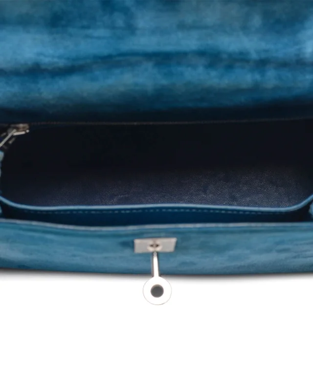 Hermès Kelly 25 Sellier Doblis Blue Thalassa PHW #H in Blue Leather from Luxury Promise, photo 14 of 15