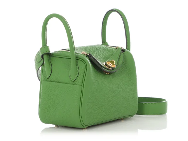 Hermès Mini Vert Yucca Clémence Lindy 20 in Green Clemence leather from Ann's Fabulous Finds, photo 1 of 1