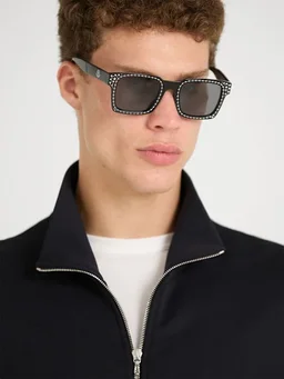 Moncler Genius Square sunglasses with details in 0% Platinum, 0% Crystal, photo 3 of 5 from LUISAVIAROMA