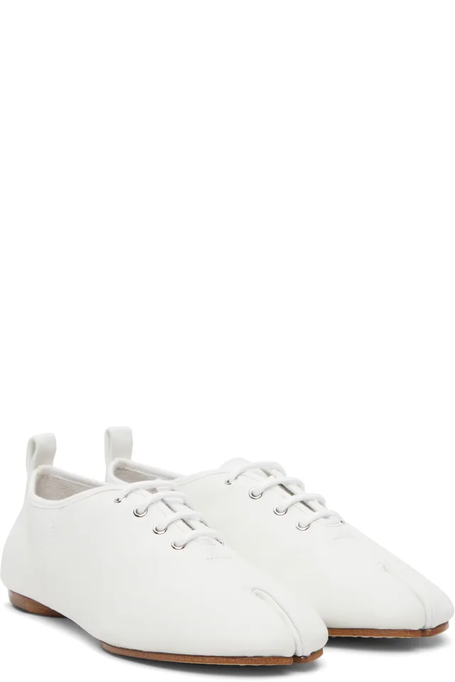 Maison Margiela White Tabi Jazz Lace-Up Derbys, photo 4 of 5 from SSENSE