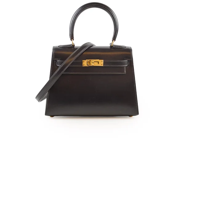 Hermès Vintage Mini Kelly Black GHW Y in circle in Black from The Purse Affair