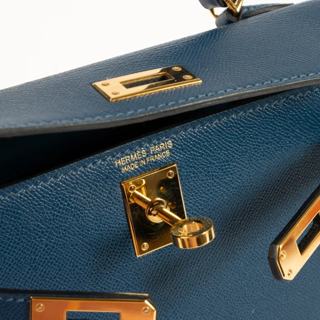 Hermès Kelly Mini II Deep Blue Madame GHW in Blue Leather from Labellov, photo 9 of 17