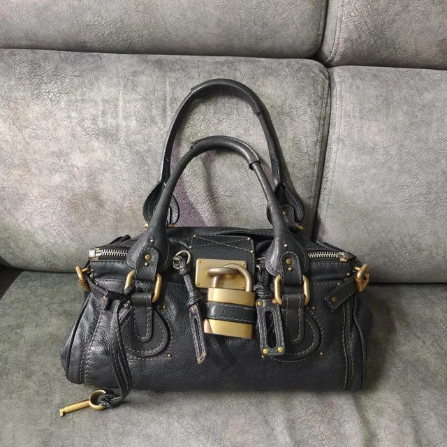 Chloé Vintage Paddington Black Leather Bag in black Leather from Grailed