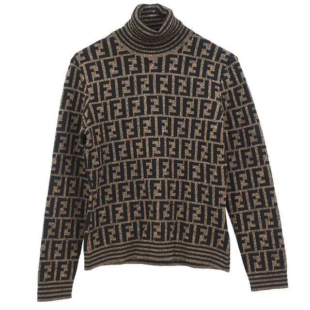 Fendi Top Zucca Brown #40 in Brown Wool from AMORE Vintage Tokyo