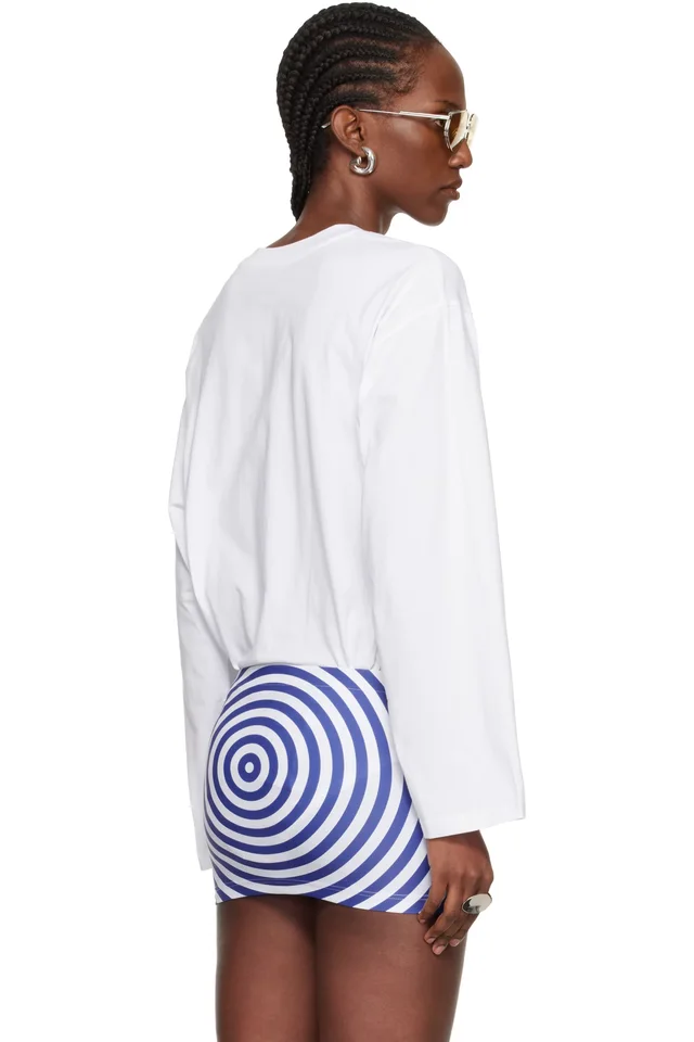 Jean Paul Gaultier White Mix Jersey Long Sleeves Bodysuit, photo 3 of 5 from SSENSE