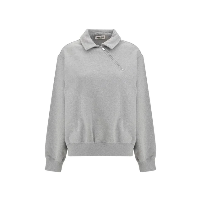 Miu Miu Gray Cotton Sweatshirt in Grey from HEWI
