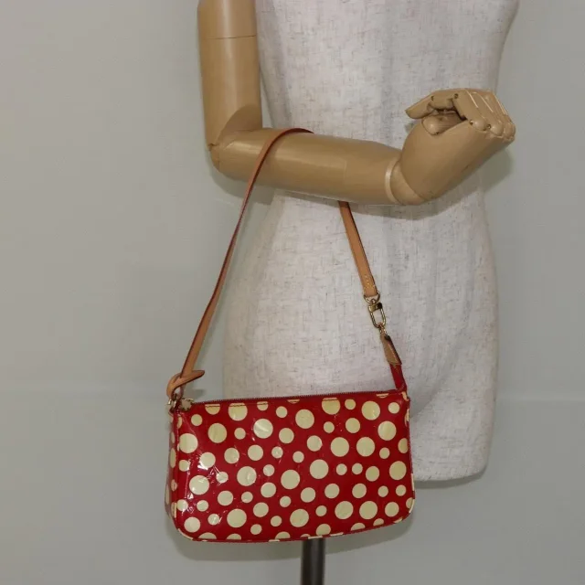 Louis Vuitton Pochette Accessoires Yayoi Kusama Painted Dots Monogram Vernis Red Patent_leather Bag in Red Patent leather from HEWI, photo 15 of 23