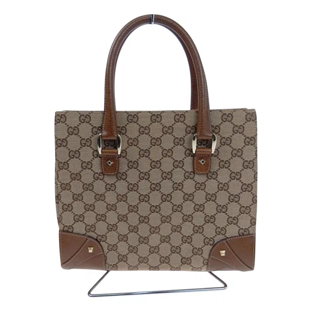 Gucci Handbag GG Canvas Leather Beige in Beige Canvas from The Reluxe