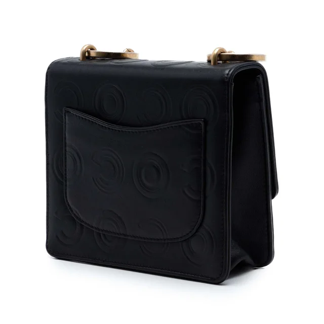 Black Chanel Mini Square Calfskin Coco Embossed Flap Crossbody Bag in Black Calfskin from Designer Revival, photo 2 of 2