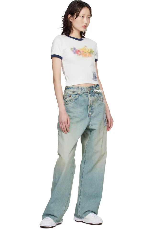 Maison MIHARA YASUHIRO Blue Amateur Sewn Like Wide Jeans, photo 4 of 4 from SSENSE