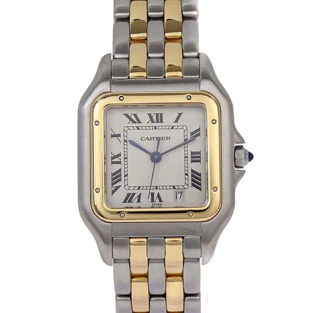 Cartier Panthere MM 27mm 2-Row Ref.110000R Quartz Watch 18KYG SS from AMORE Vintage Tokyo