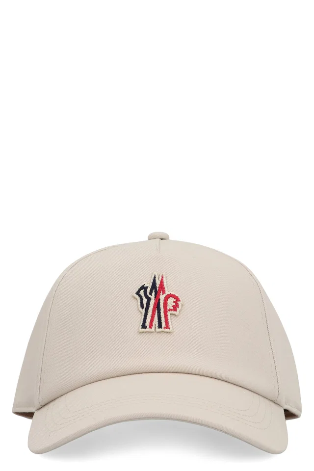 Moncler K10983b00001 Baseball Cap — Cream Cotton Caps in White from HEWI