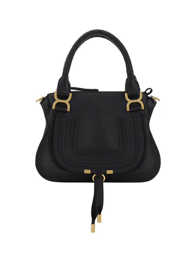 Chloé Marcie Shoulder Bag — Black Calf Leather Bos Taurus in Black Calfskin from HEWI