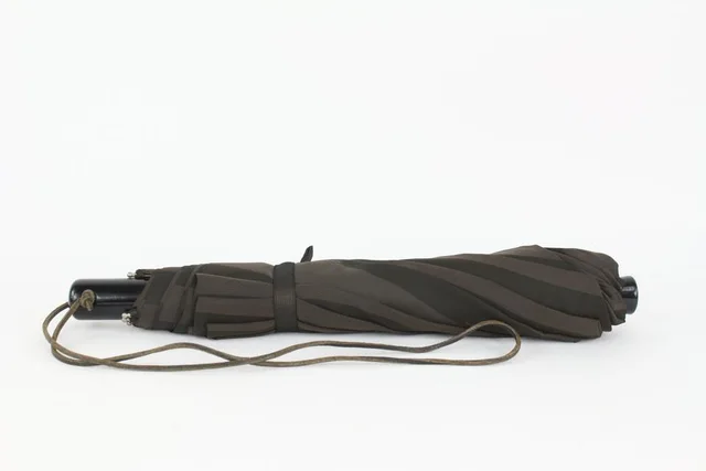 Fendi Brown x Black Pequin Stripe Umbrella in Black from Bagriculture