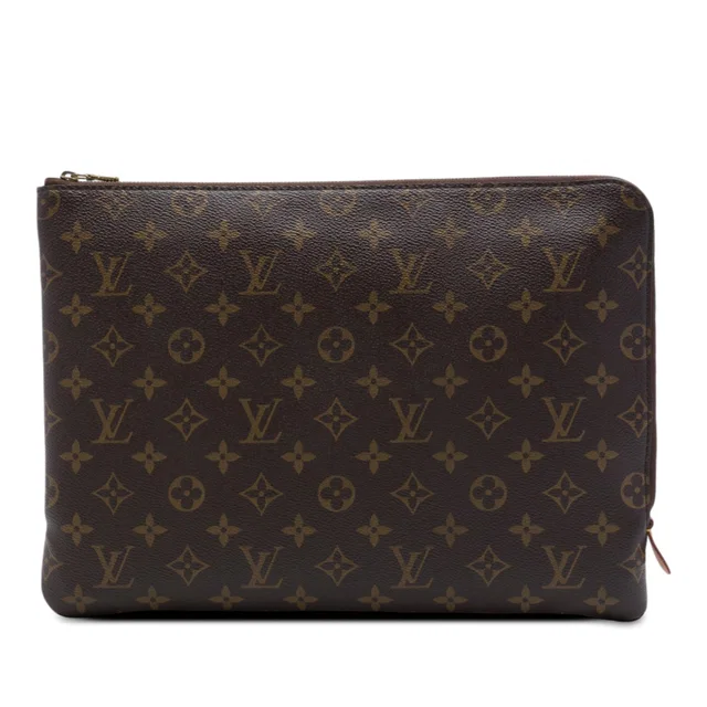 Brown Louis Vuitton Monogram Etui Voyage MM Clutch Bag in Brown Coated canvas from Designer Revival