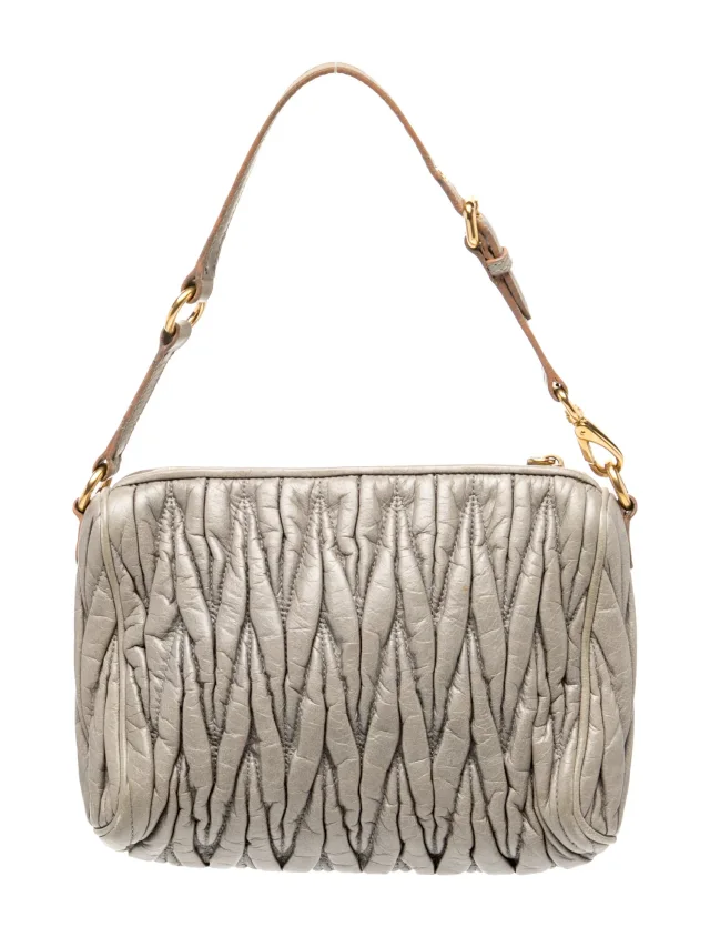 Miu Miu Shoulder Bag in gray Leather from The RealReal, photo 4 of 6