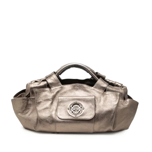 Brown LOEWE Metallic Nappa Anagram Aire Hobo Bag in Brown Nappa leather from Designer Revival