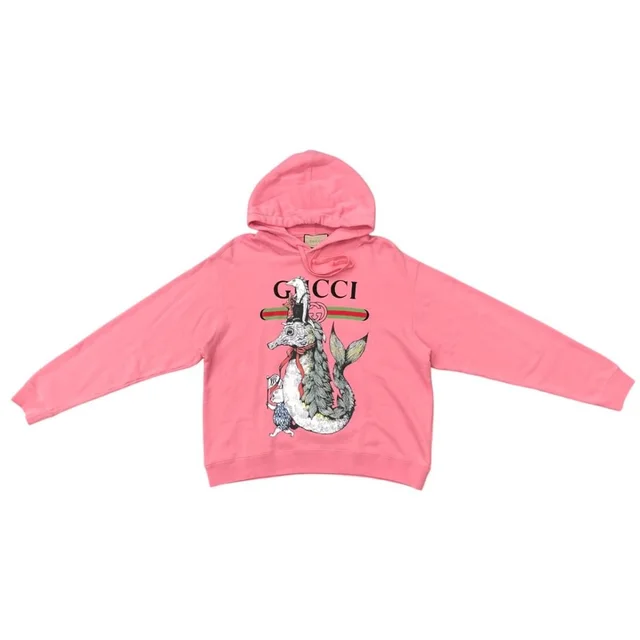 Gucci x Yuko Higuchi Collaboration Hoodie Animal Print Sweatshirt Cotton Logo M from The Reluxe
