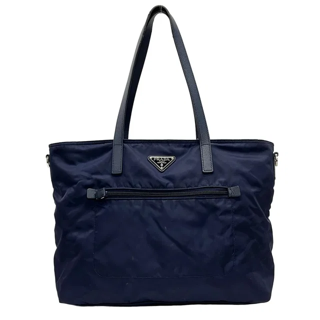 Prada Shoulder Bag Dark Navy Leather in Navy Leather from The Reluxe