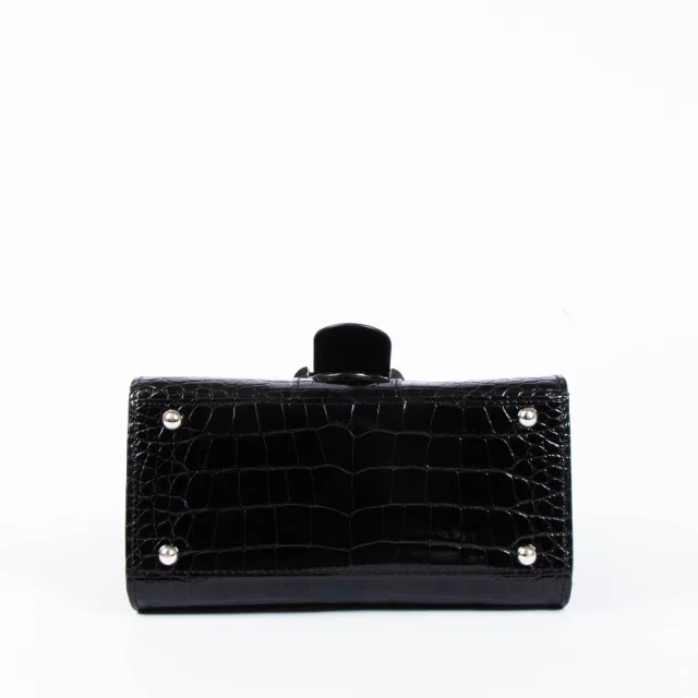 Delvaux Black Shiny Alligator Brillant Mini Bag in Black Crocodile from Labellov, photo 5 of 13