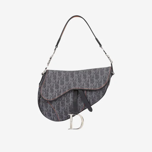 Dior Vintage Flight Saddle Bag - Denim Diorissimo Canvas | Silver Hardware in Blue Canvas from Bagista