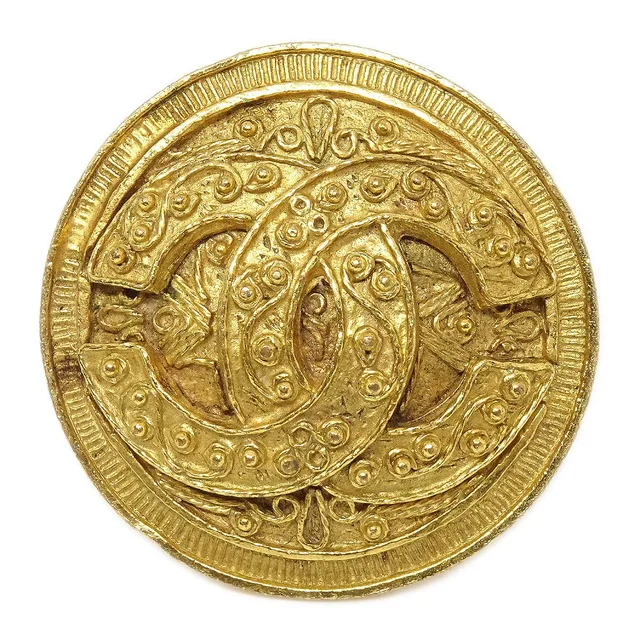 Chanel 1994 Filigree Brooch Pin Gold in Gold from AMORE Vintage Tokyo