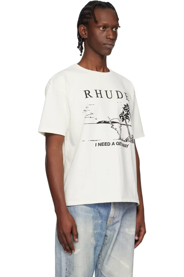 Rhude Off-White 'I Need A Getaway' T-shirt, photo 2 of 4 from SSENSE