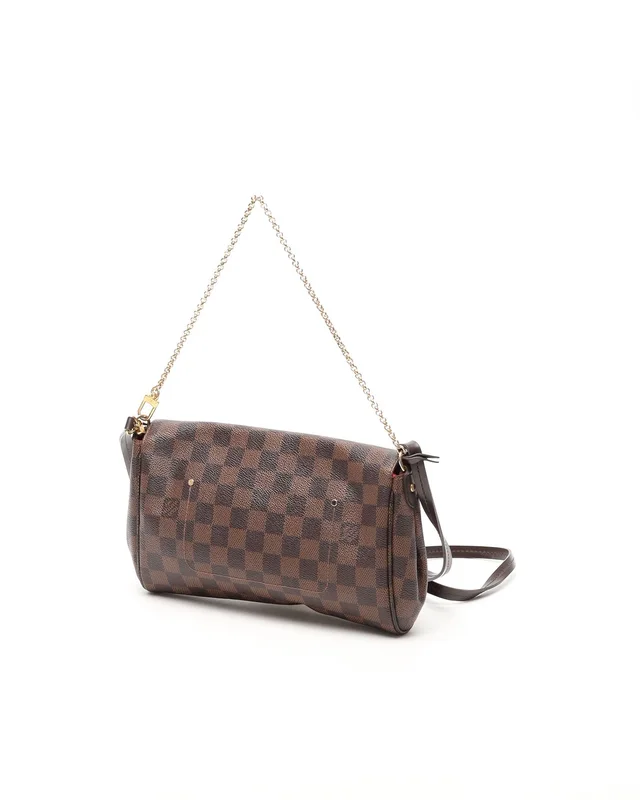 Louis Vuitton Damier Ebene Favorite MM Bag in Brown Denim from A Retro Tale, photo 3 of 10