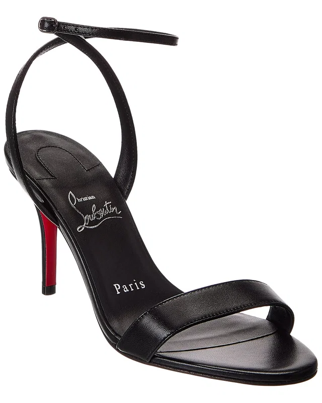 Christian Louboutin Miss Z 80 Leather Sandal in //asset1.ruecdn.com/images/sw/131337/1313379646_RLSW_black.jpg, image 1 of 1 from Rue La La