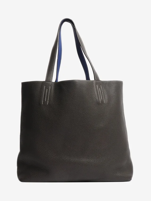 Hermès Grey reversible tote bag in Grey Leather from Sign of the Times