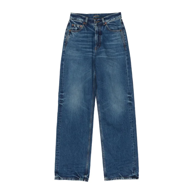 Saint Laurent Logo Patch Straight Leg Jeans, photo 3 of 6 from SENSER